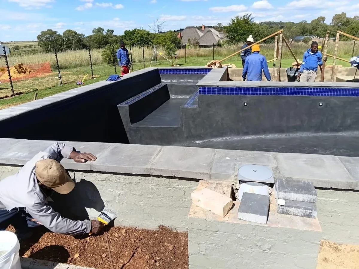 MVS Global Pools team working on site